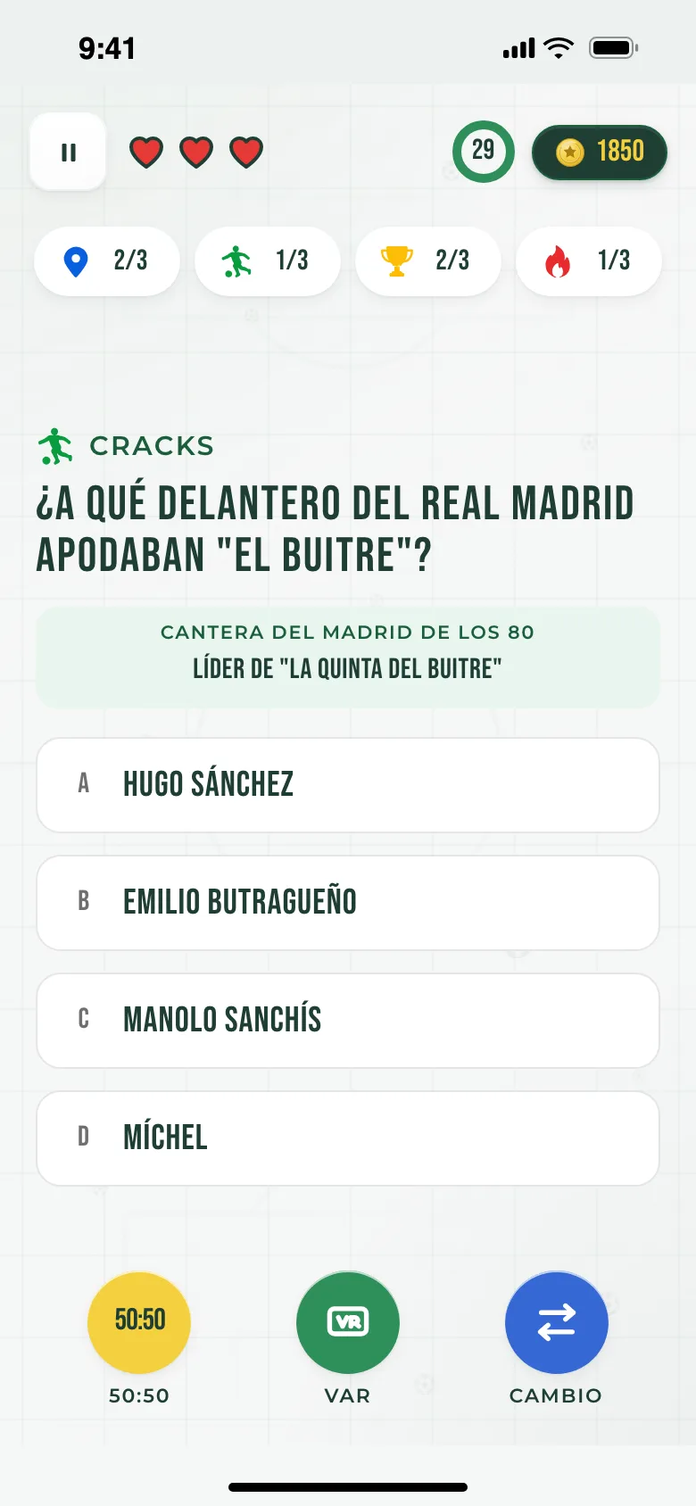 Pregunta de Cracks: ¿A qué delantero del Real Madrid apodaban «El Buitre»?